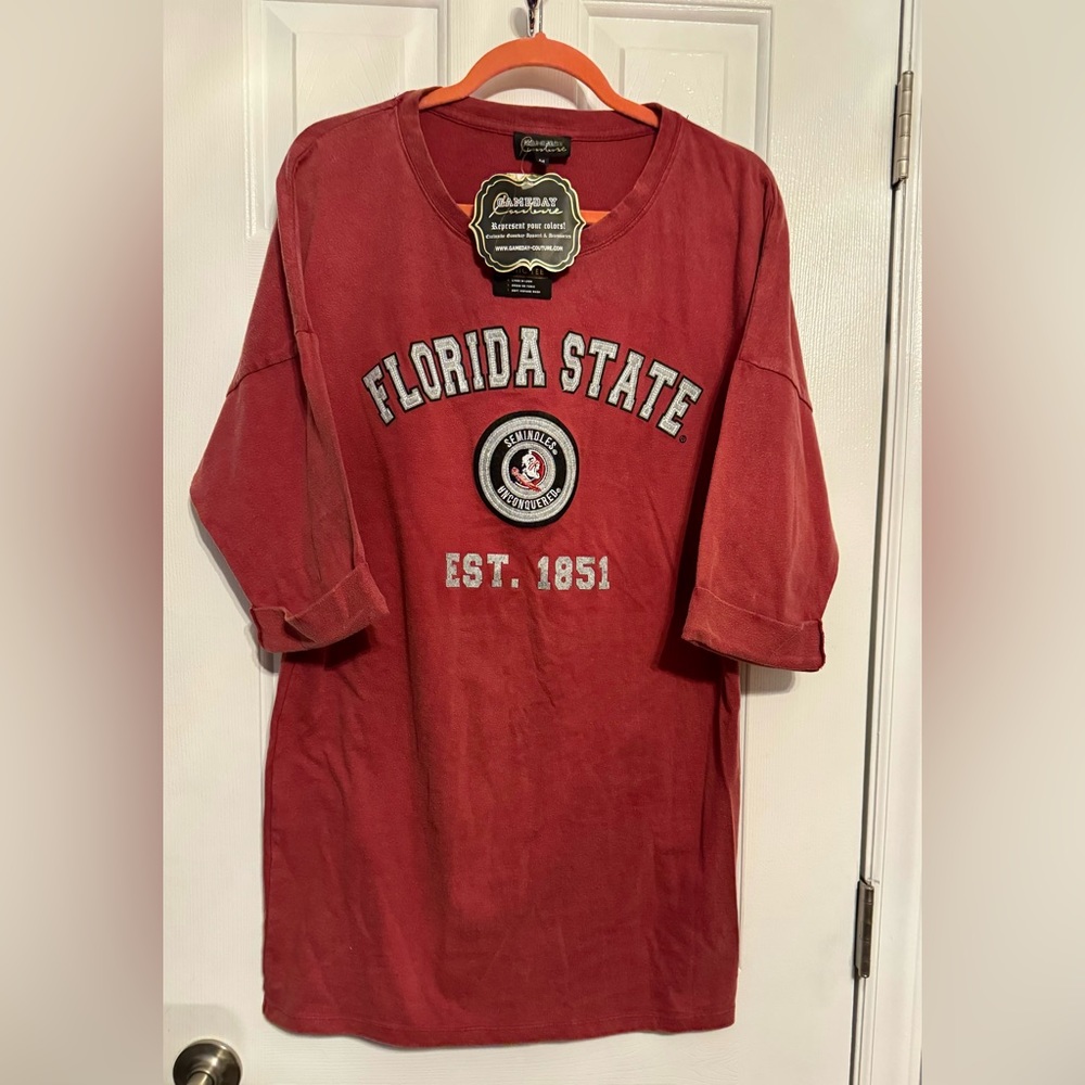 NWT GAMEDAY Flordia State Tunic Tee Womens Size Medium